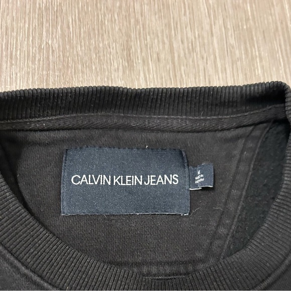 Women's Vintage 90's Calvin Klein Jeans Big Logo Black Sweatshirt Medium Crew - Picture 5 of 9